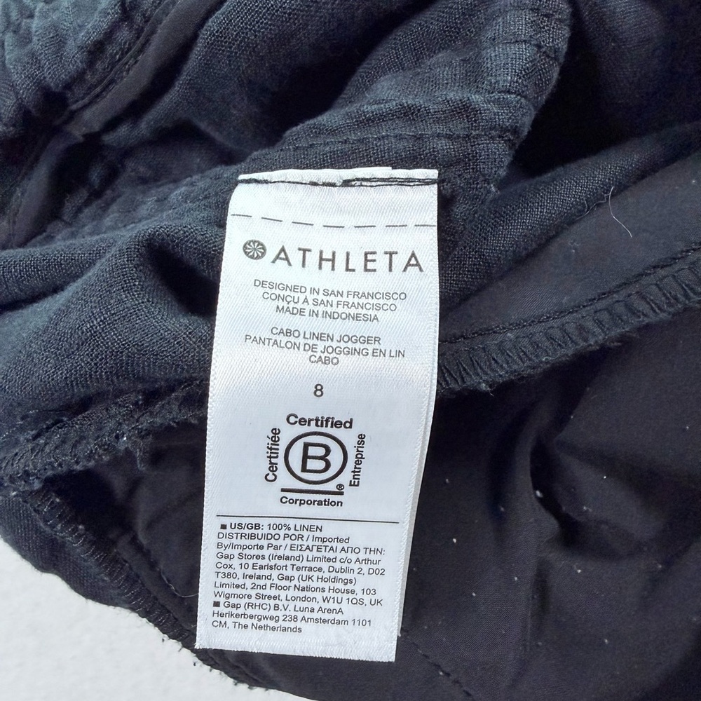 Athleta Linen Women’s Black Jogger Pants - Picture 5 of 6